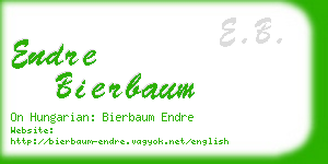 endre bierbaum business card